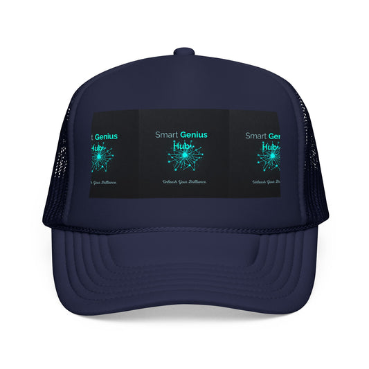 Smart Genius Hub Foam Trucker Hat - Tech Brain Graphic Cap