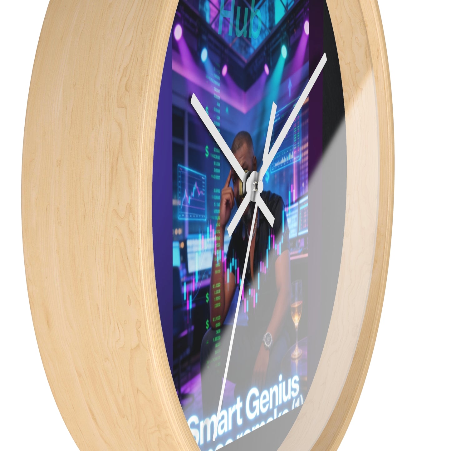 Smart Genius Wall Clock — Neon Trading Room Decor