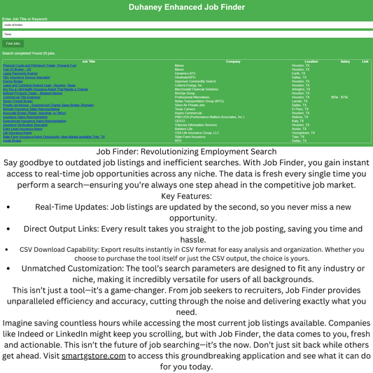 Job Finder Intelligence Engine — 5 Time‑Based Passwords (31‑Day Enterprise Access)
