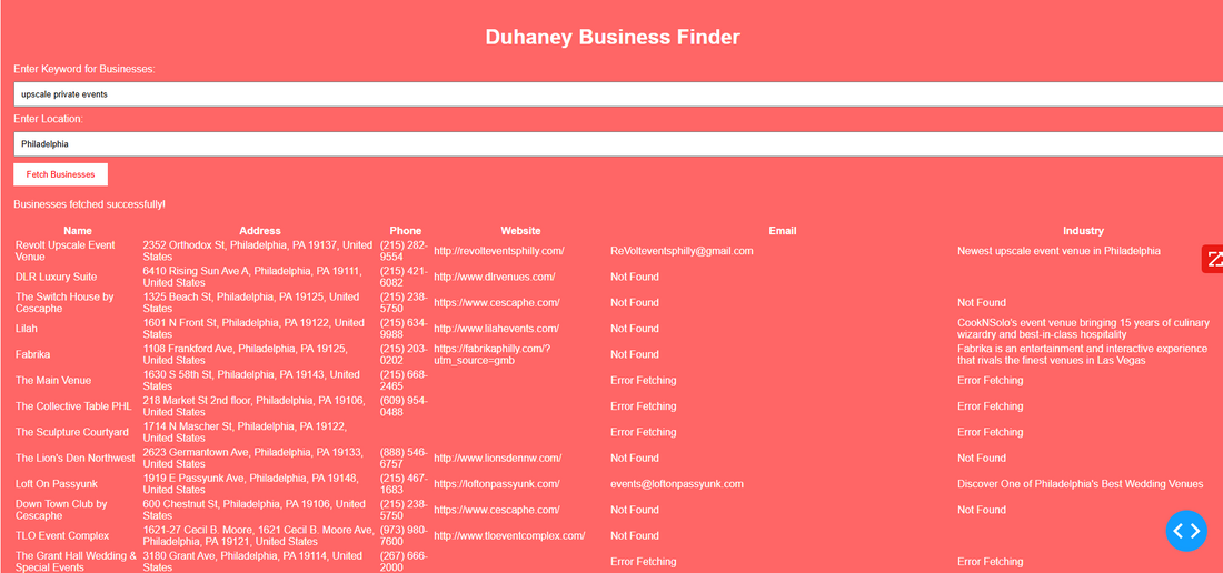 Business Finder on Steroid