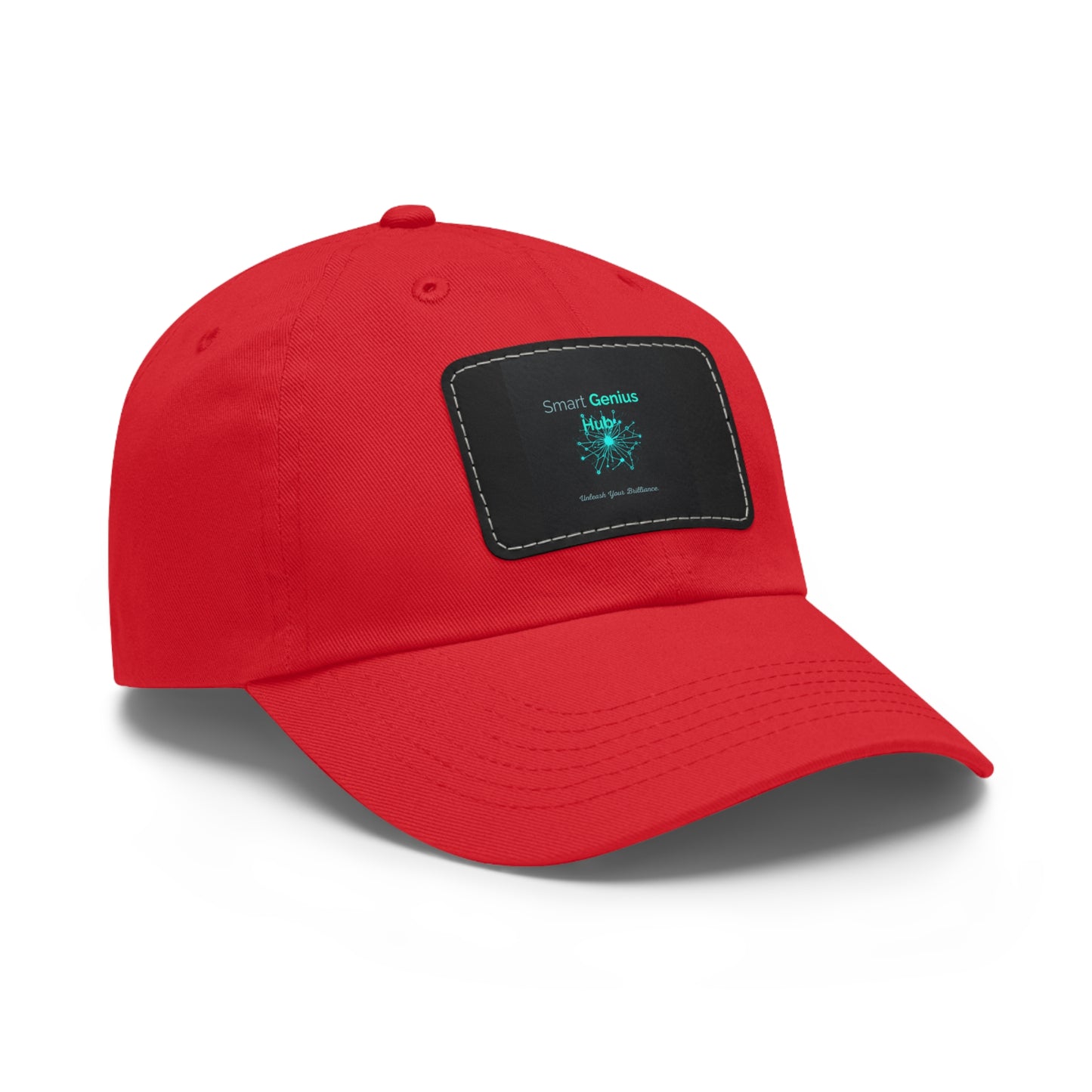 Smart Genius Hub Leather Patch Dad Hat — Tech Logo Casual Cap