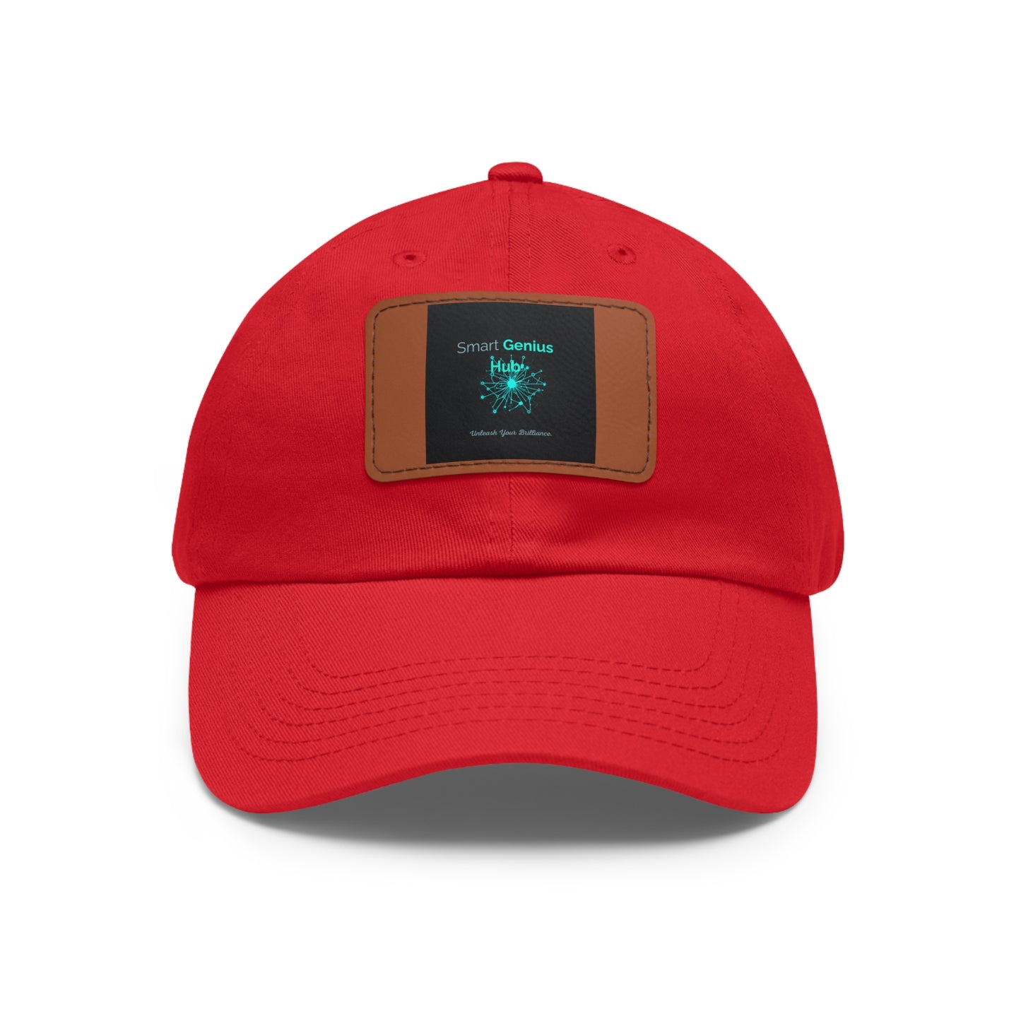 Smart Genius Hub Leather Patch Dad Hat — Tech Logo Casual Cap