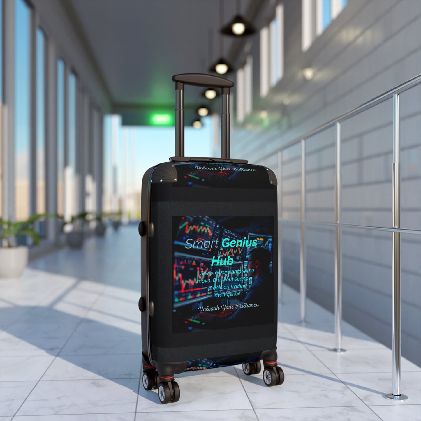 Smart Genius Hub Suitcase – Tech-Inspired Carry-On Travel Luggage