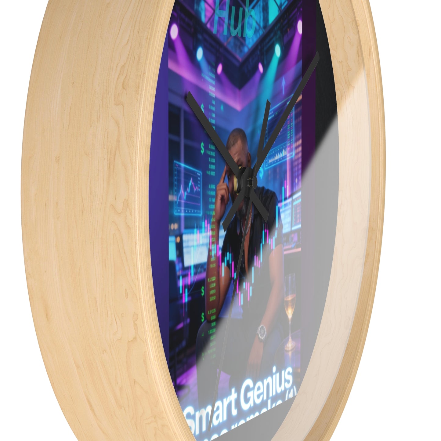 Smart Genius Wall Clock — Neon Trading Room Decor