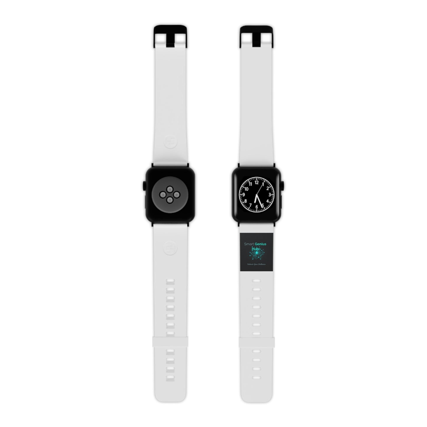 Apple Watch Band — 'Smart Genius' Minimal White Silicone Strap
