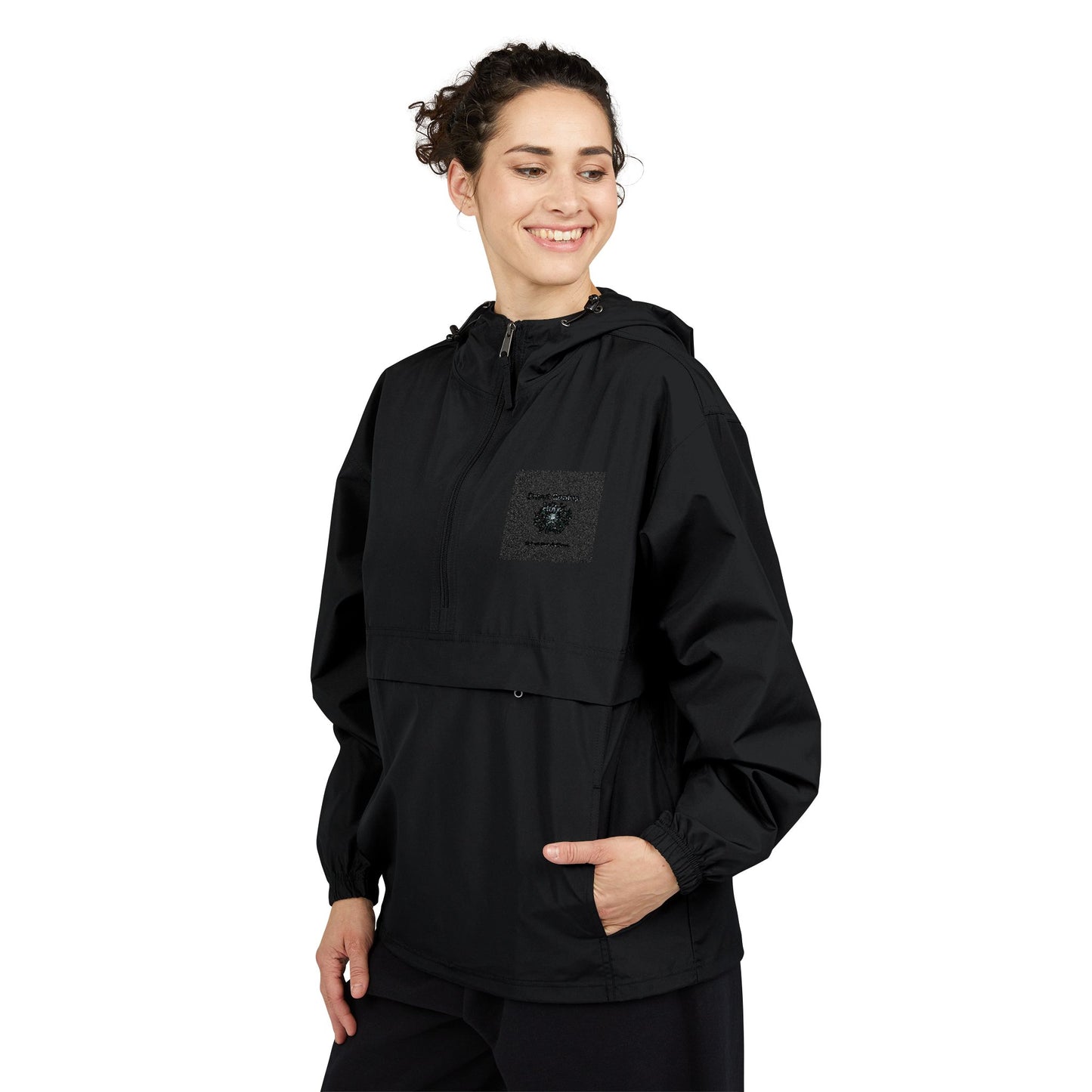 Anorak Jacket — Tech Floral Patch Packable Windbreaker