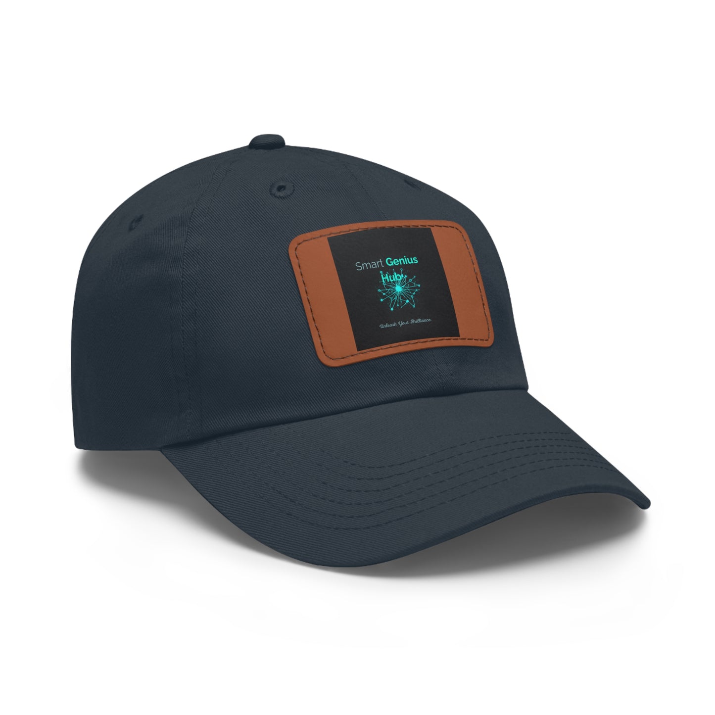 Smart Genius Hub Leather Patch Dad Hat — Tech Logo Casual Cap