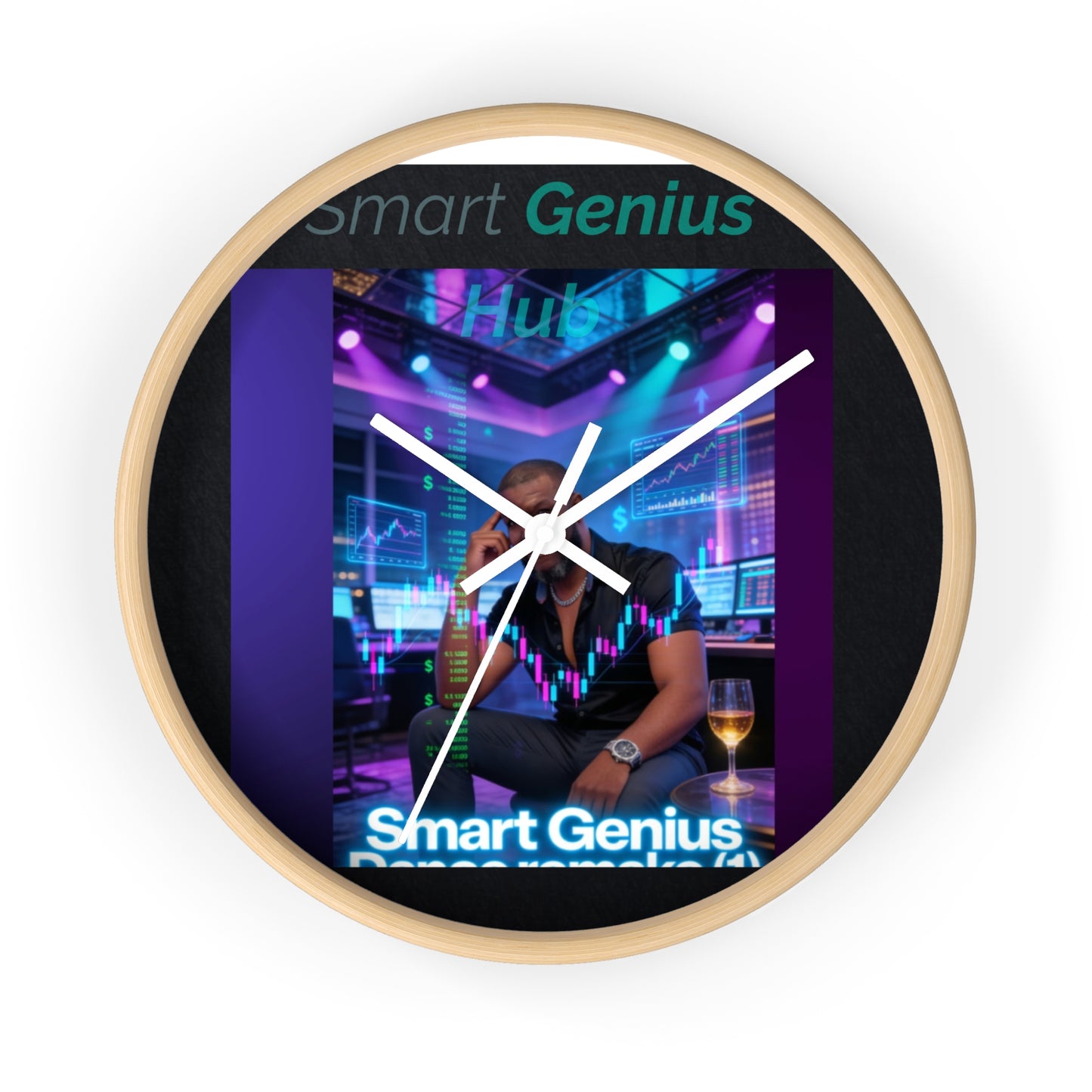 Smart Genius Wall Clock — Neon Trading Room Decor