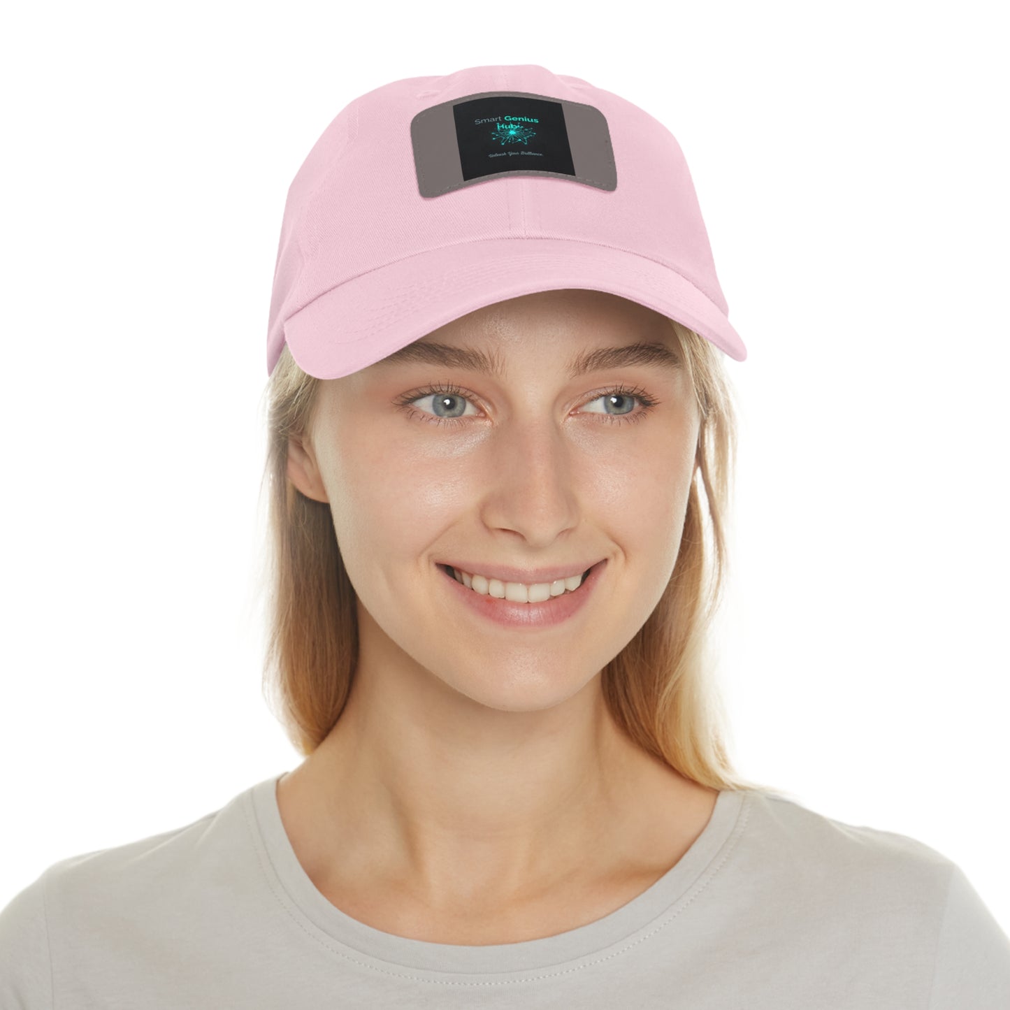 Smart Genius Hub Leather Patch Dad Hat — Tech Logo Casual Cap