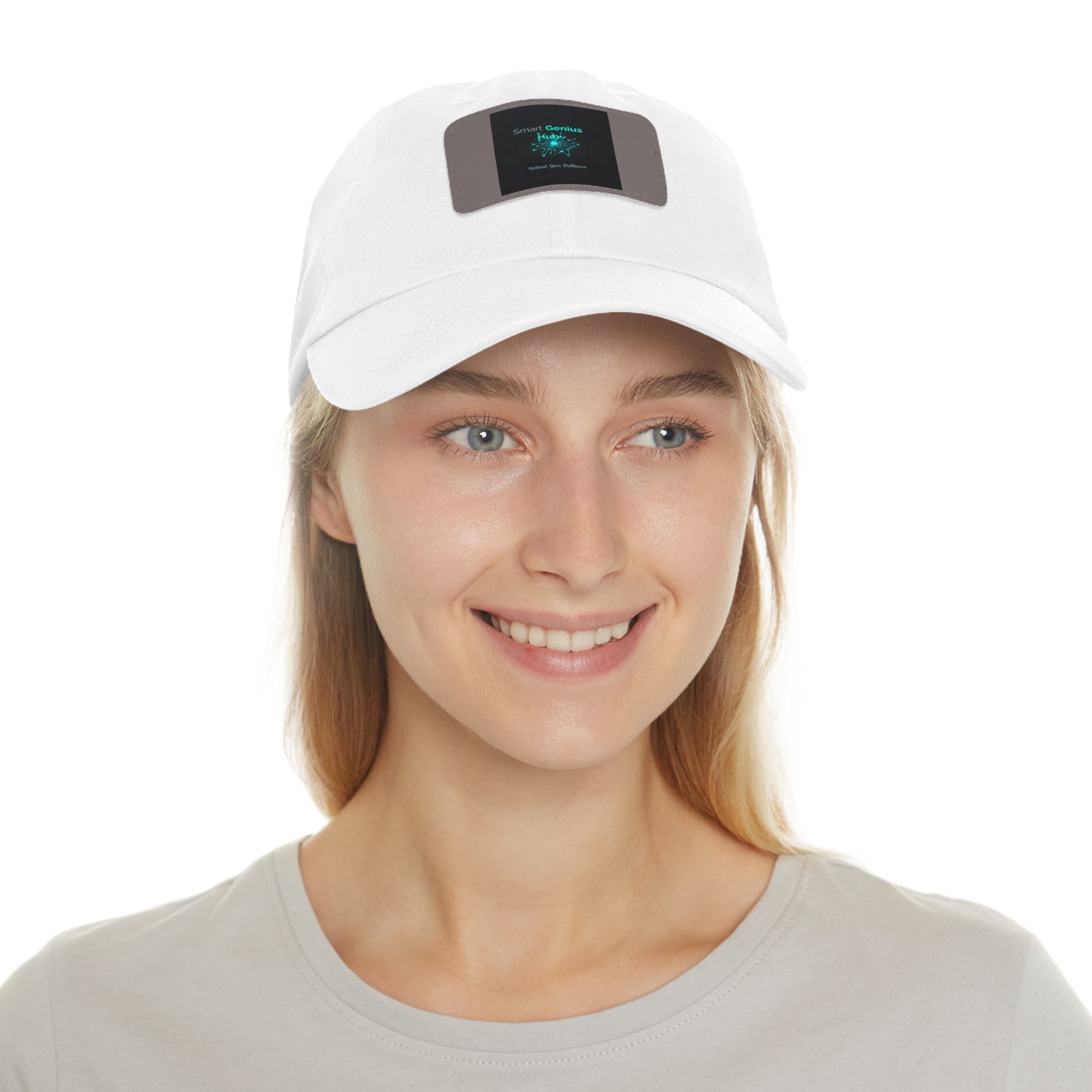 Smart Genius Hub Leather Patch Dad Hat — Tech Logo Casual Cap