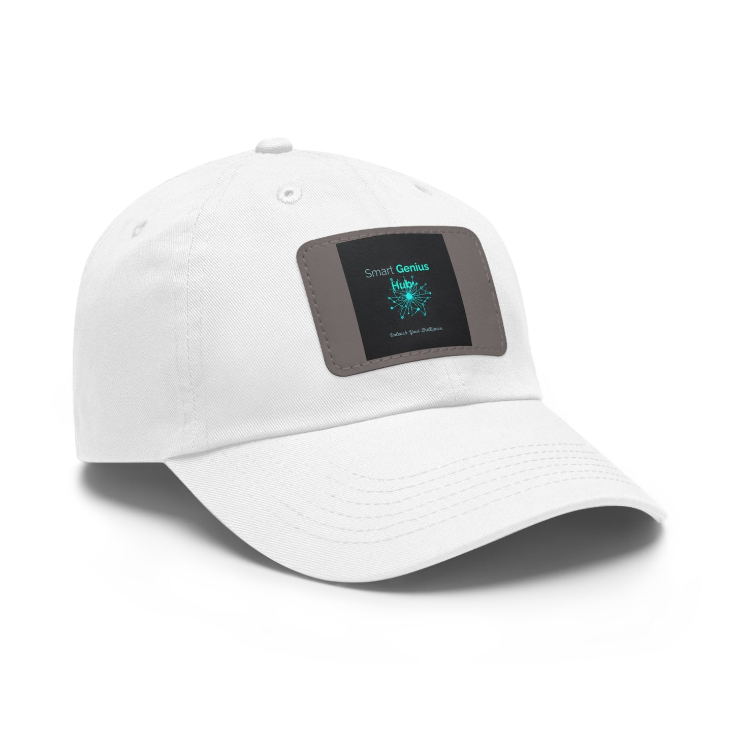 Smart Genius Hub Leather Patch Dad Hat — Tech Logo Casual Cap