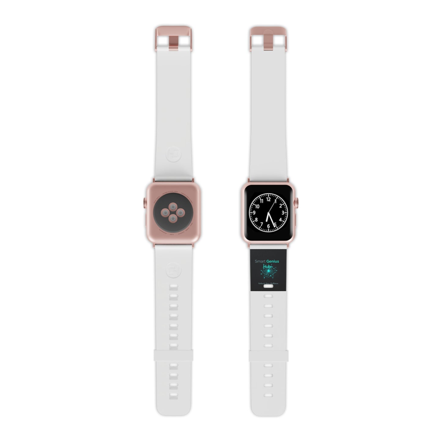 Apple Watch Band — 'Smart Genius' Minimal White Silicone Strap