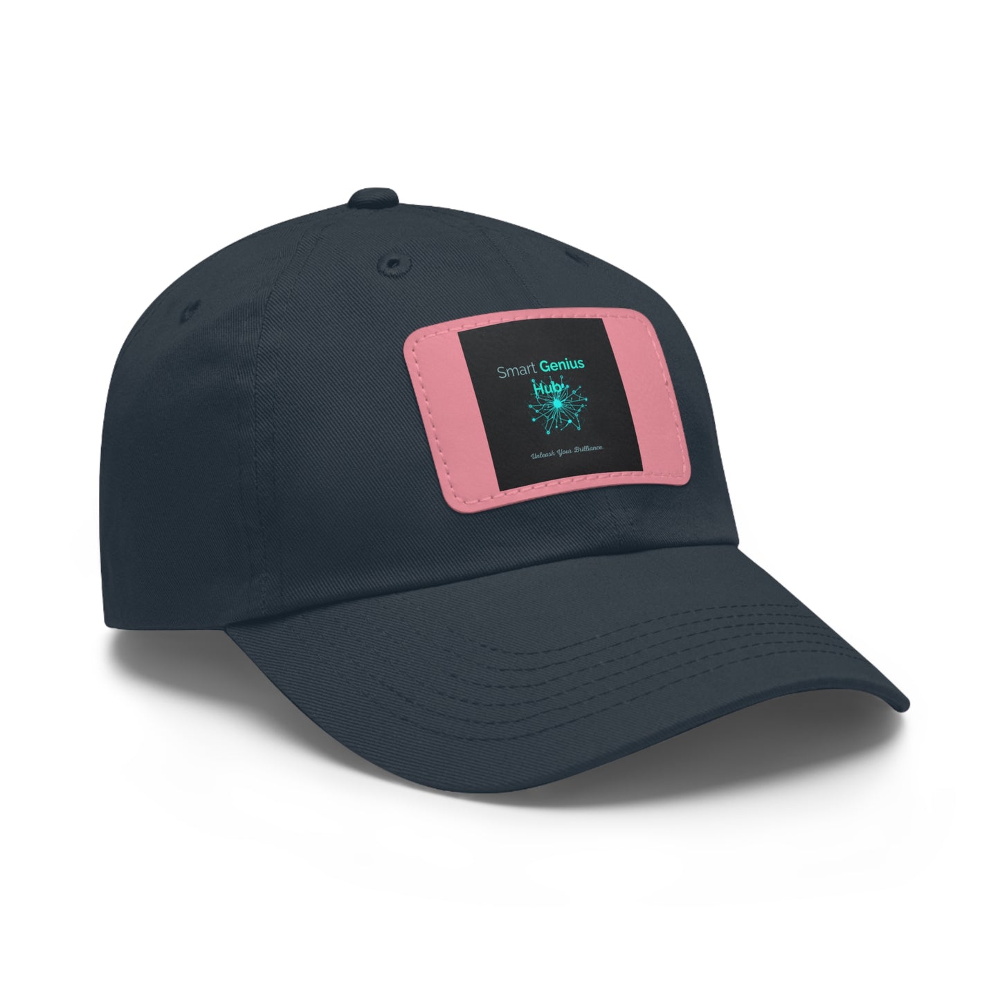 Smart Genius Hub Leather Patch Dad Hat — Tech Logo Casual Cap