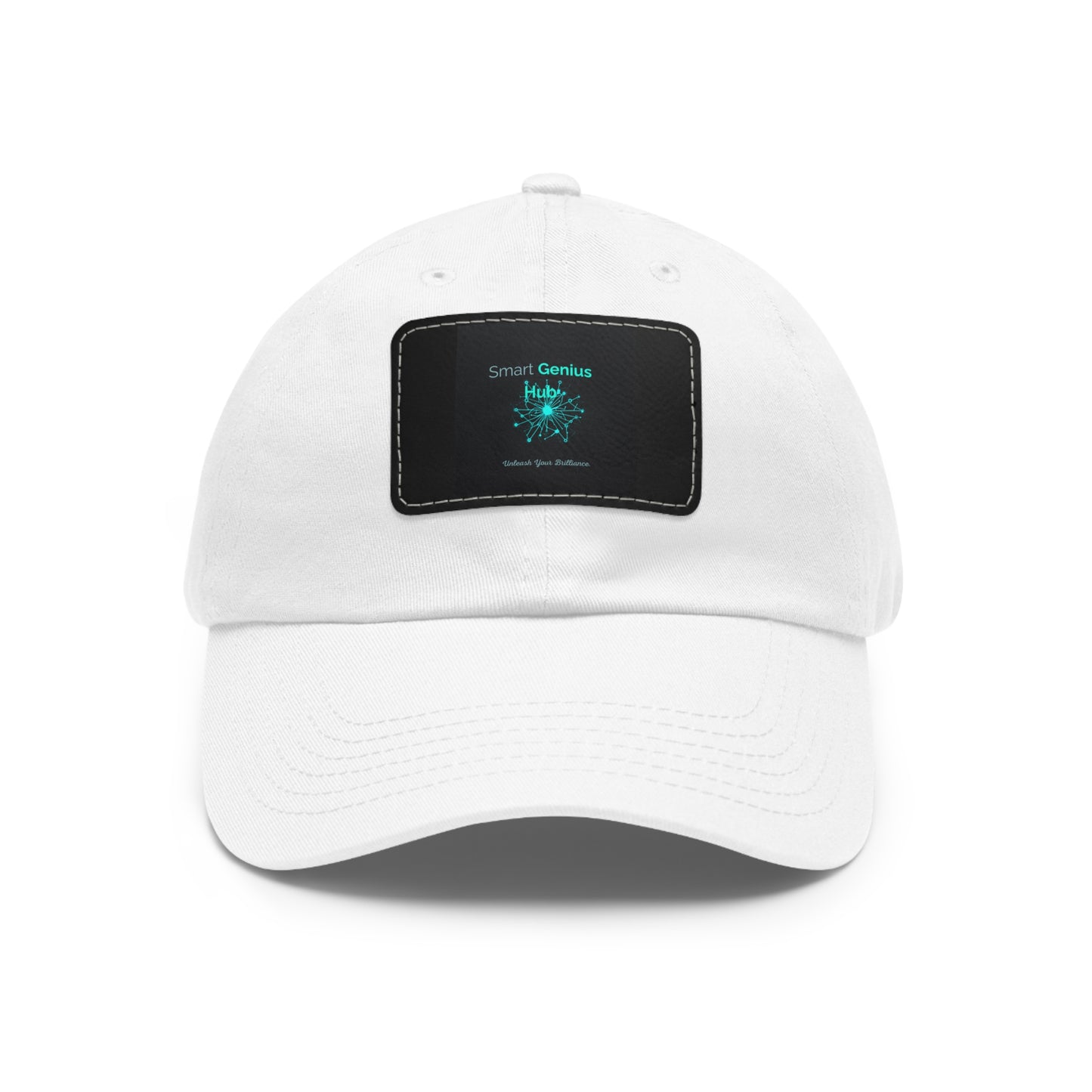 Smart Genius Hub Leather Patch Dad Hat — Tech Logo Casual Cap