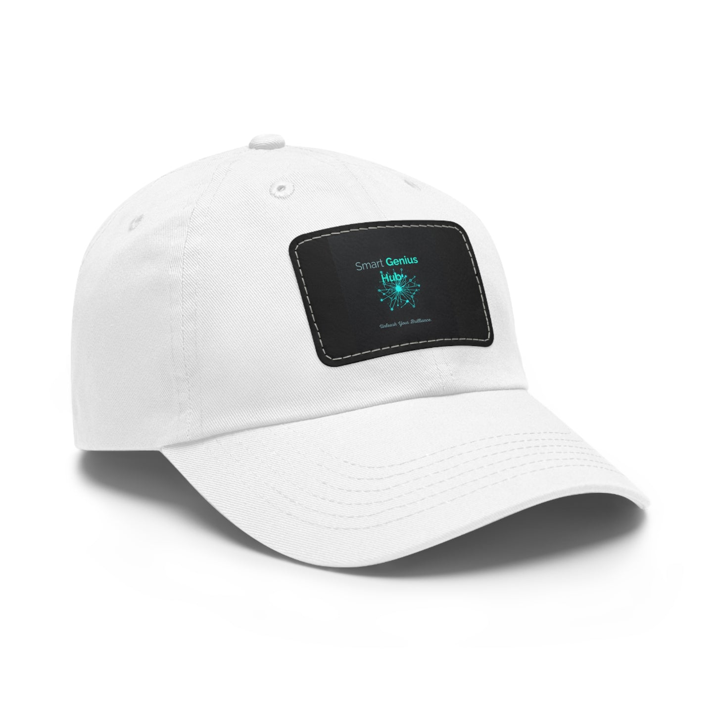 Smart Genius Hub Leather Patch Dad Hat — Tech Logo Casual Cap