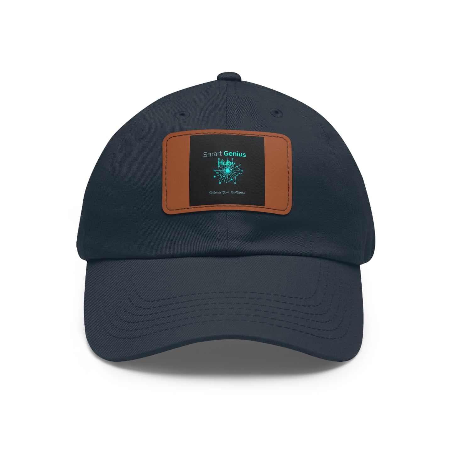 Smart Genius Hub Leather Patch Dad Hat — Tech Logo Casual Cap