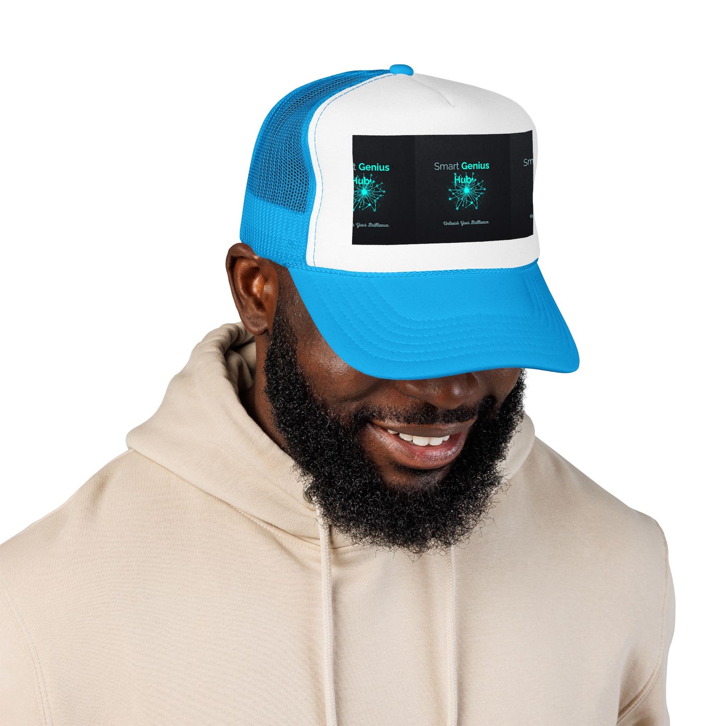 Smart Genius Hub Foam Trucker Hat - Tech Brain Graphic Cap