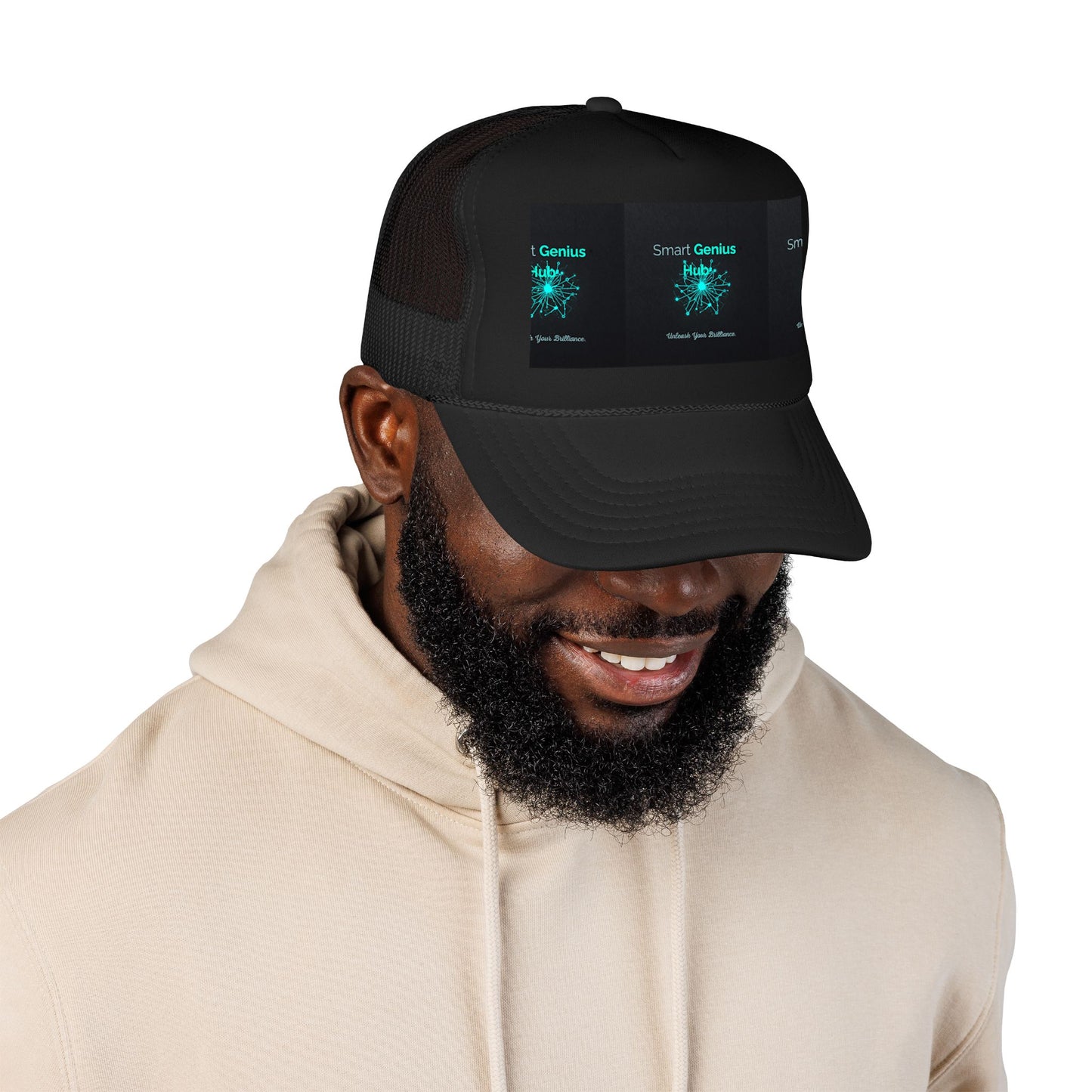 Smart Genius Hub Foam Trucker Hat - Tech Brain Graphic Cap