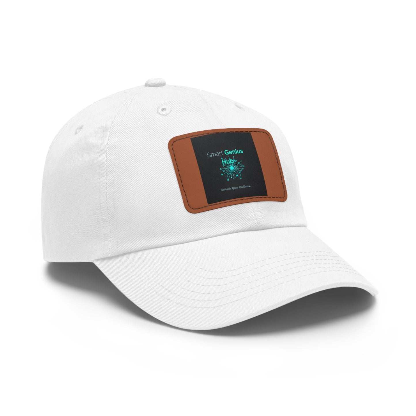 Smart Genius Hub Leather Patch Dad Hat — Tech Logo Casual Cap