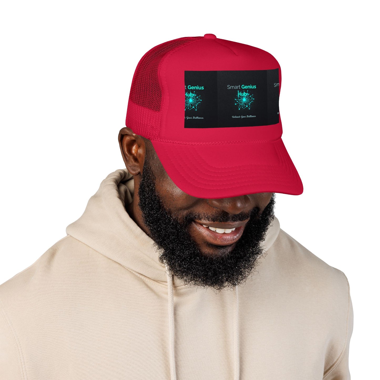 Smart Genius Hub Foam Trucker Hat - Tech Brain Graphic Cap