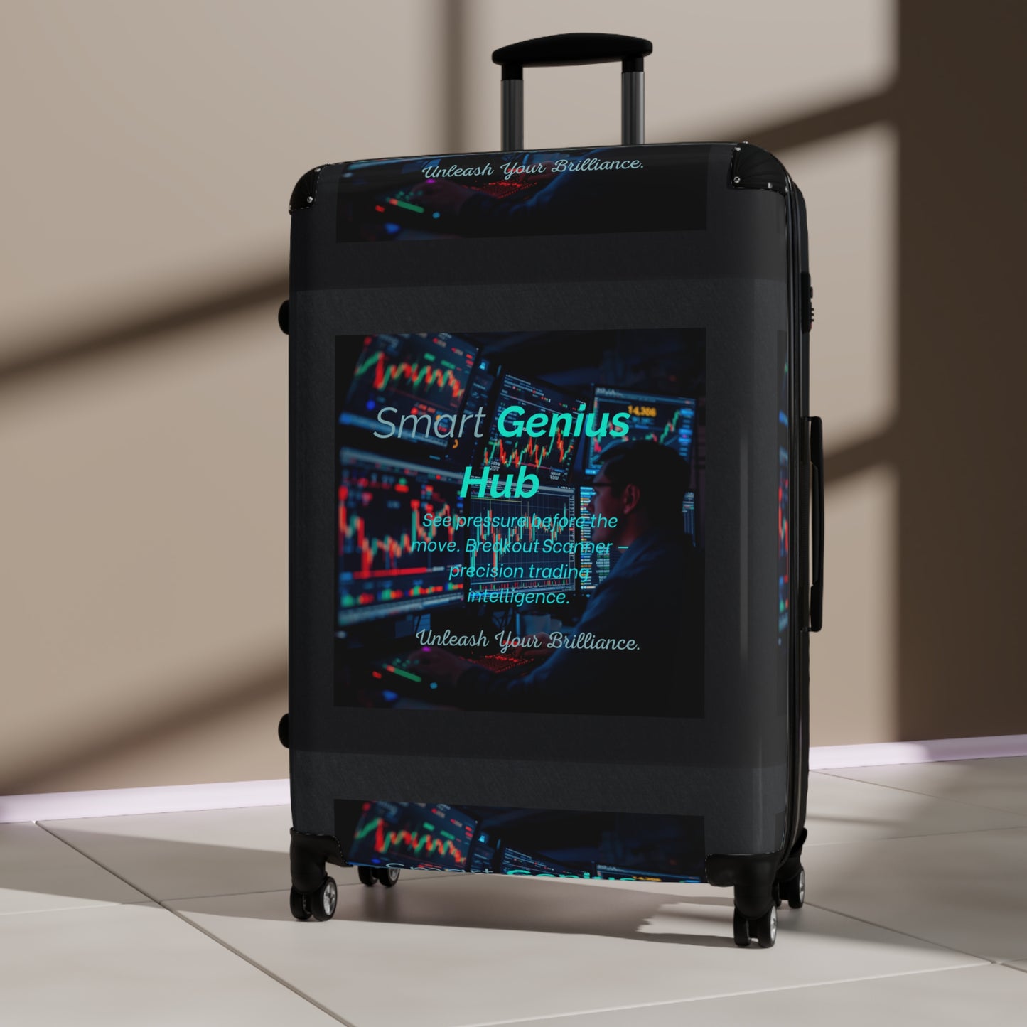 Smart Genius Hub Suitcase – Tech-Inspired Carry-On Travel Luggage