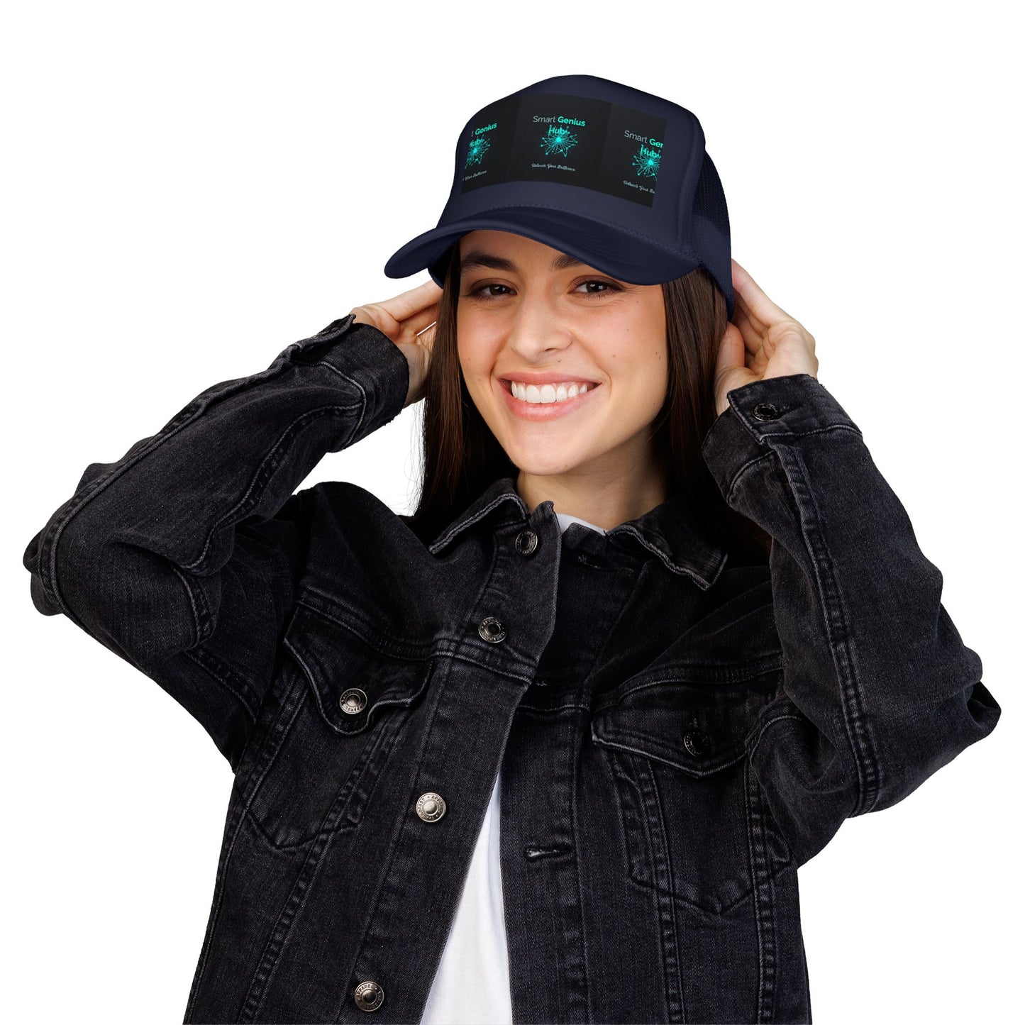 Smart Genius Hub Foam Trucker Hat - Tech Brain Graphic Cap
