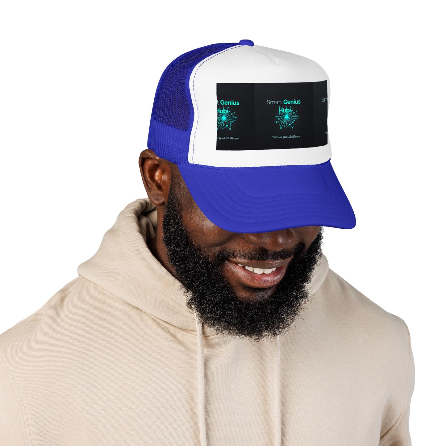 Smart Genius Hub Foam Trucker Hat - Tech Brain Graphic Cap