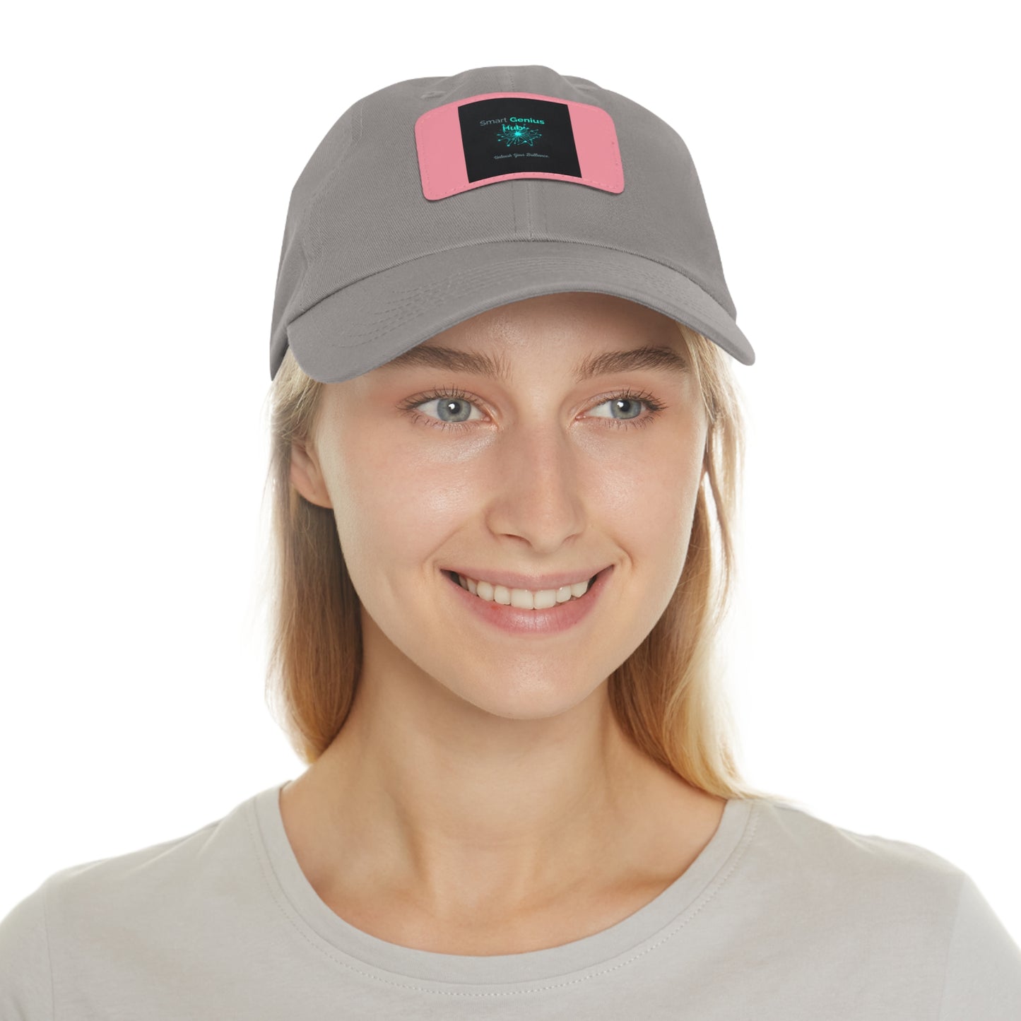 Smart Genius Hub Leather Patch Dad Hat — Tech Logo Casual Cap