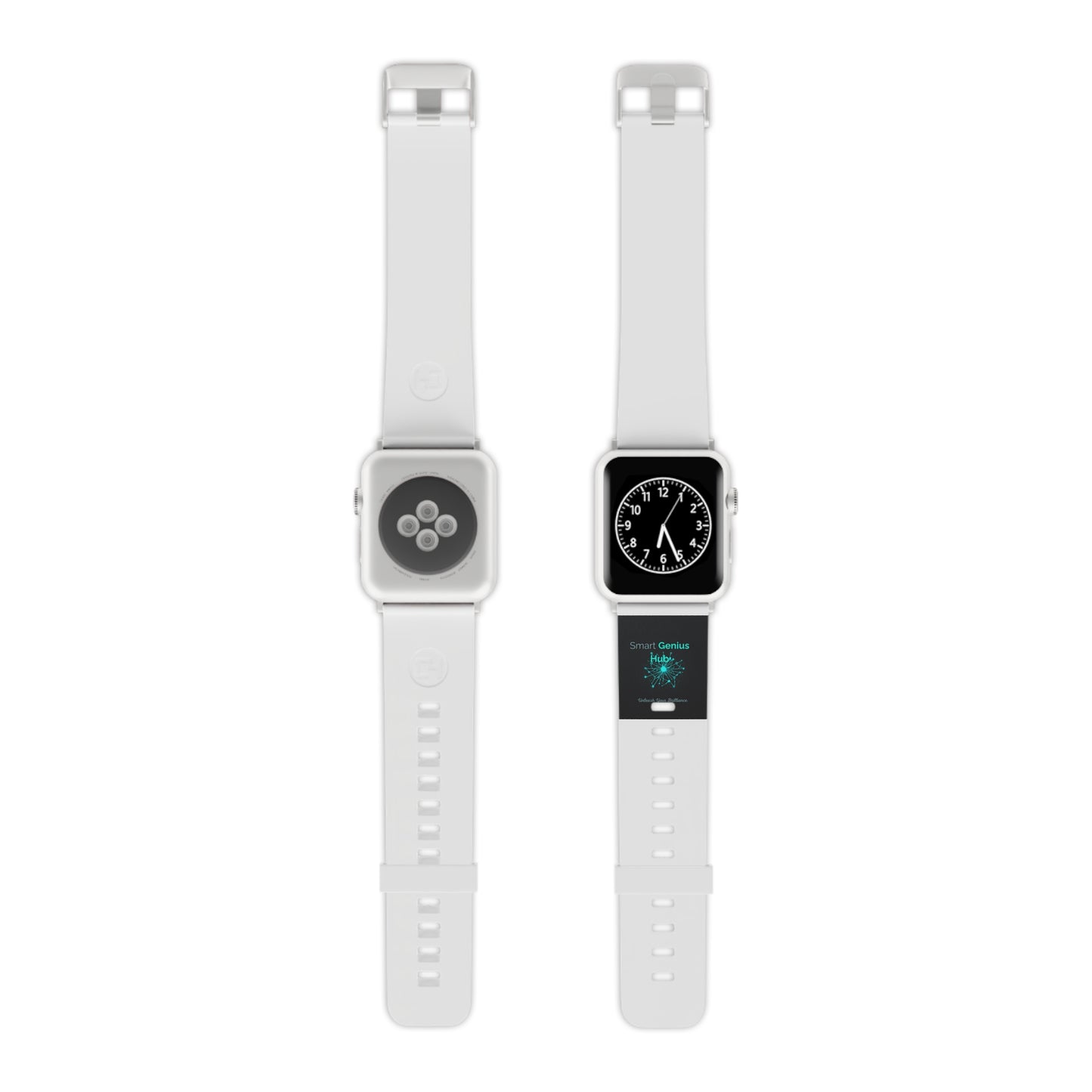 Apple Watch Band — 'Smart Genius' Minimal White Silicone Strap