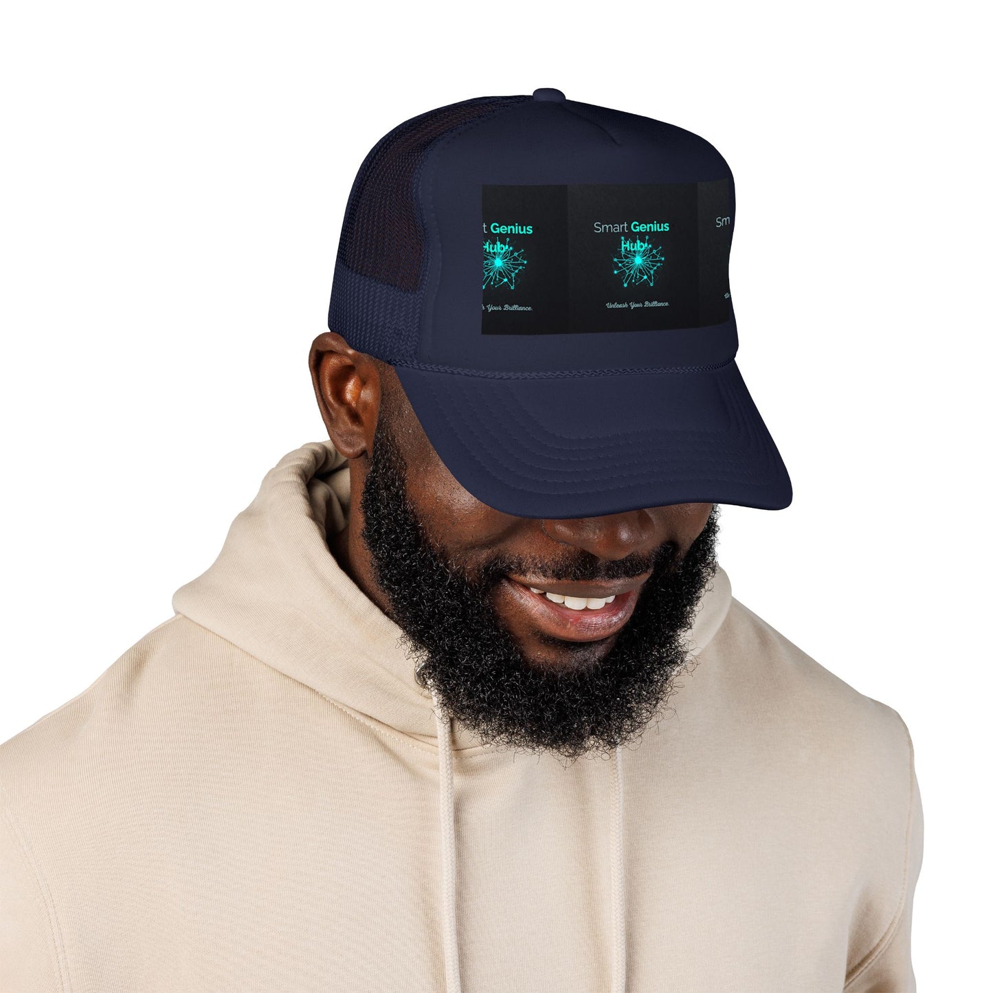 Smart Genius Hub Foam Trucker Hat - Tech Brain Graphic Cap