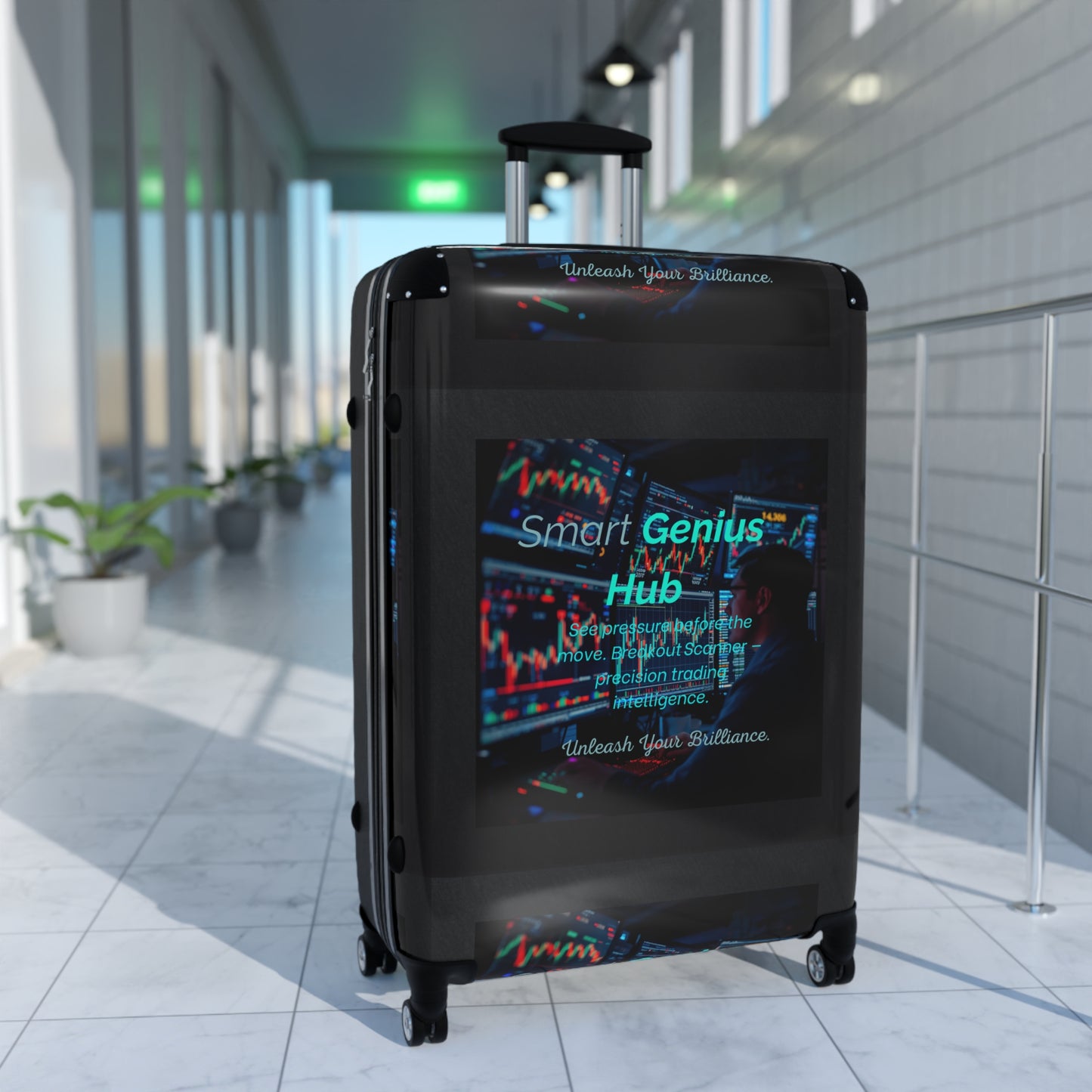 Smart Genius Hub Suitcase – Tech-Inspired Carry-On Travel Luggage