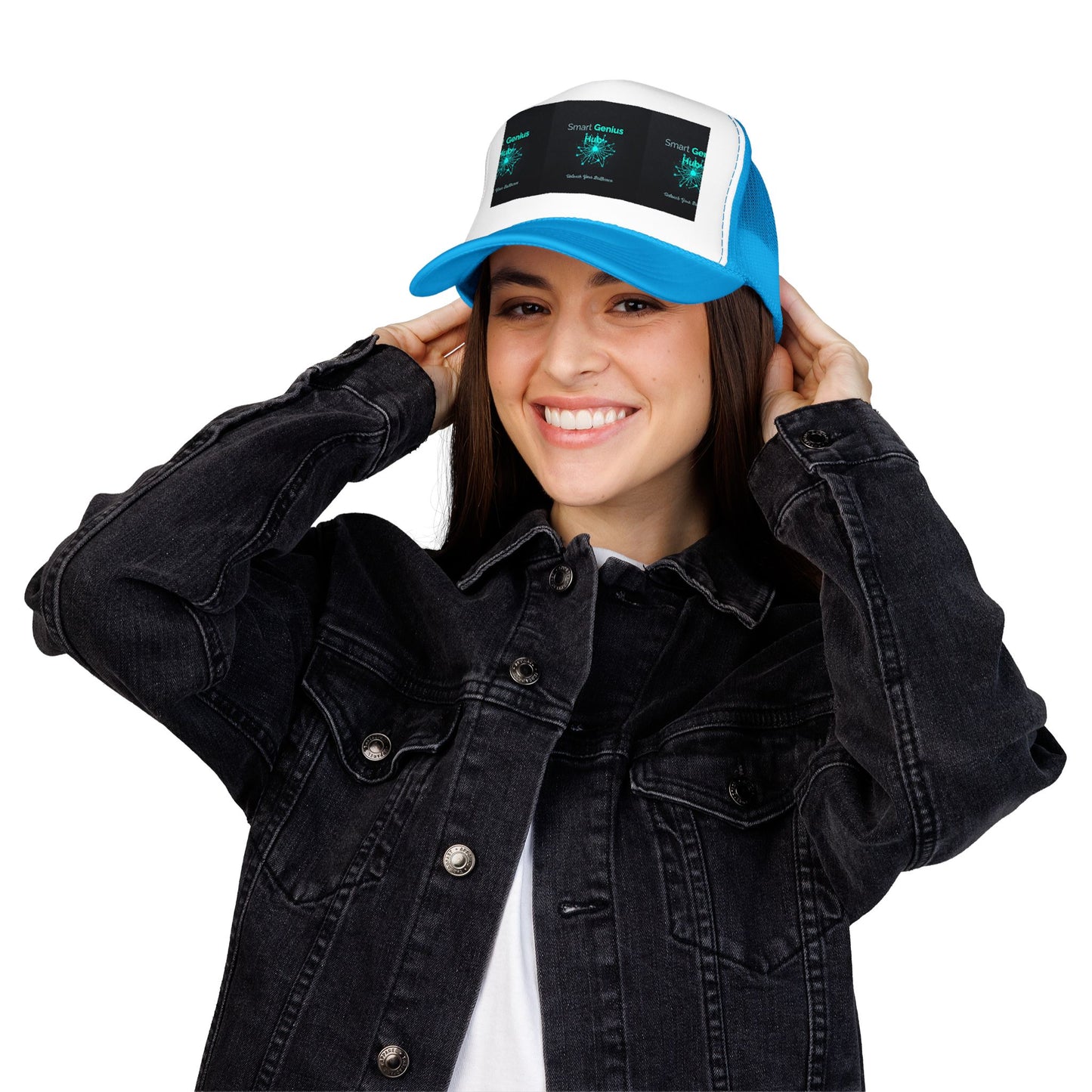 Smart Genius Hub Foam Trucker Hat - Tech Brain Graphic Cap
