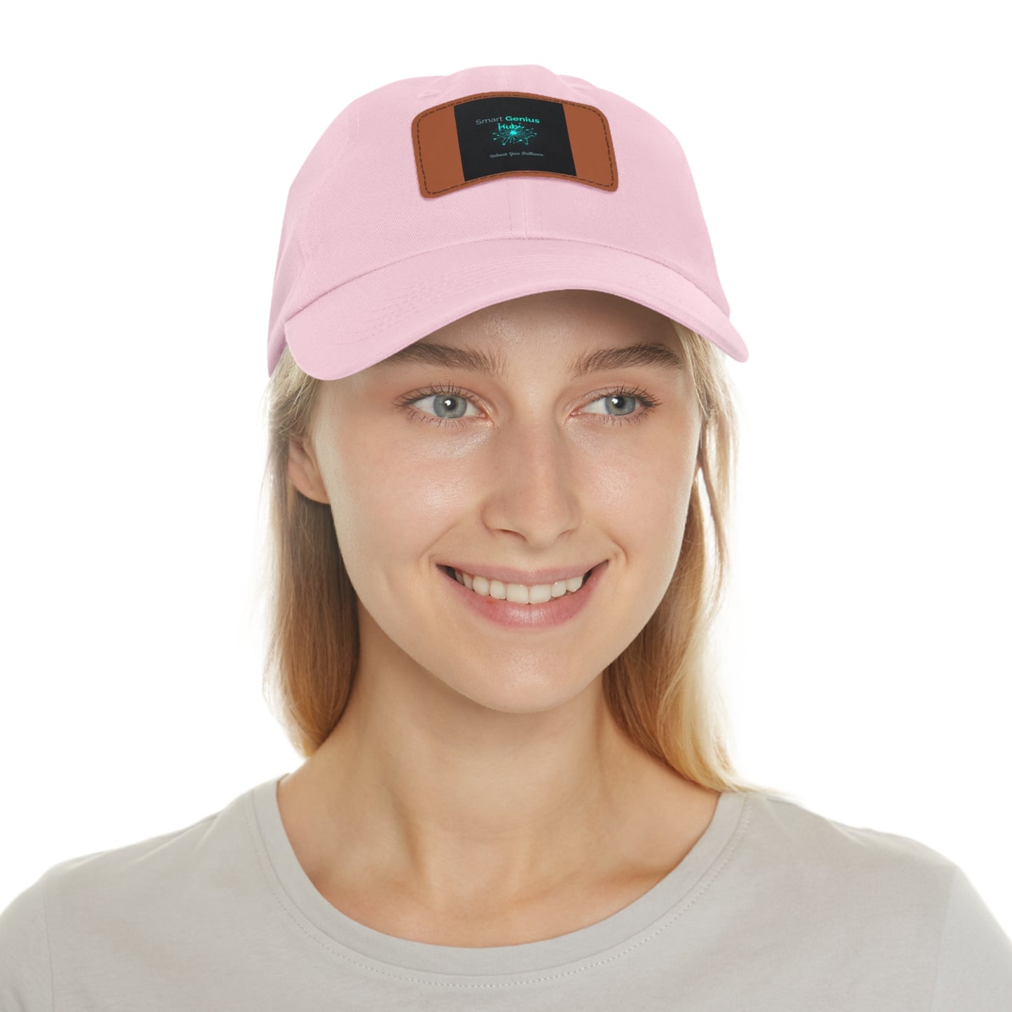 Smart Genius Hub Leather Patch Dad Hat — Tech Logo Casual Cap