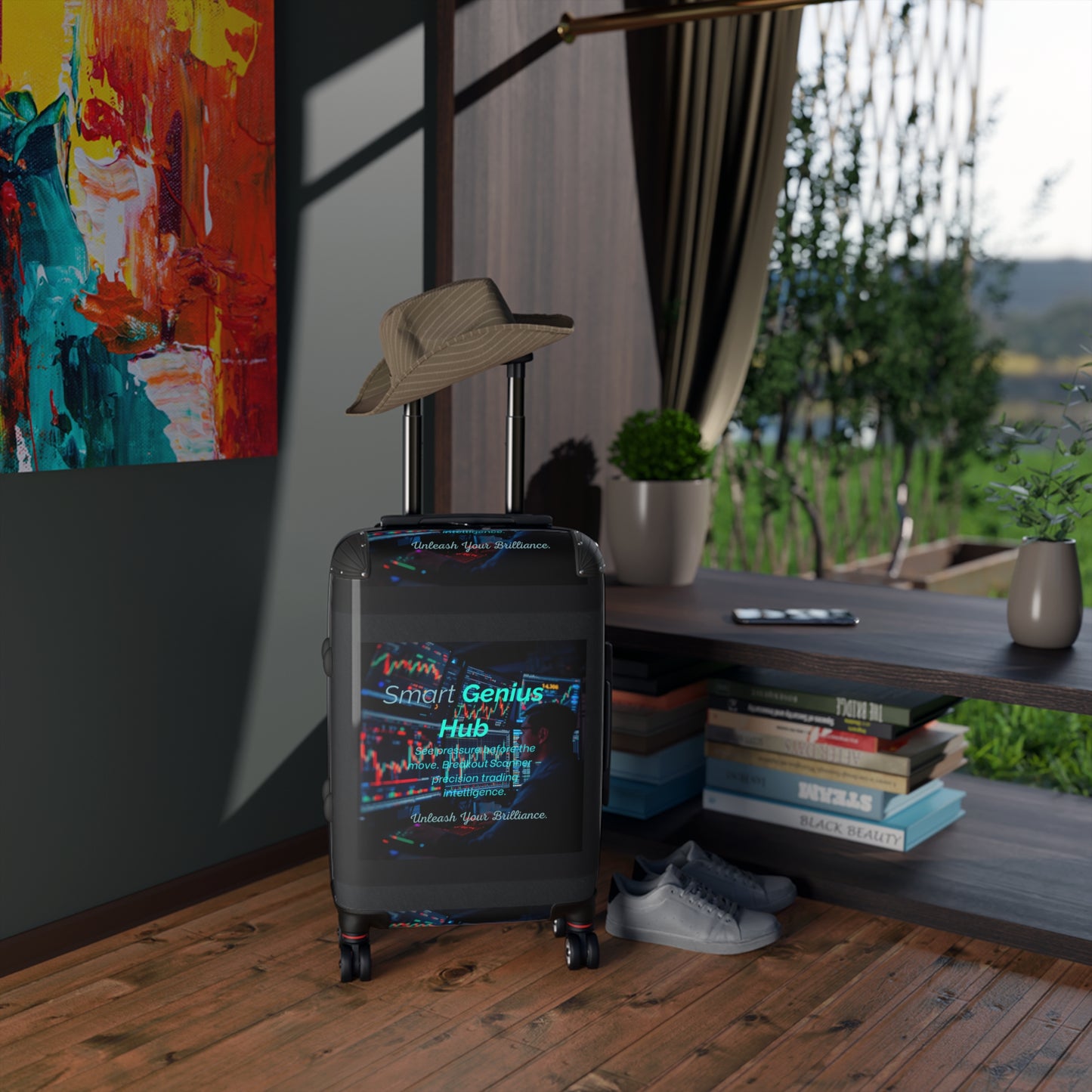 Smart Genius Hub Suitcase – Tech-Inspired Carry-On Travel Luggage