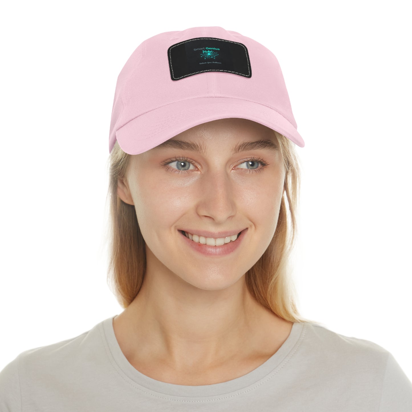Smart Genius Hub Leather Patch Dad Hat — Tech Logo Casual Cap