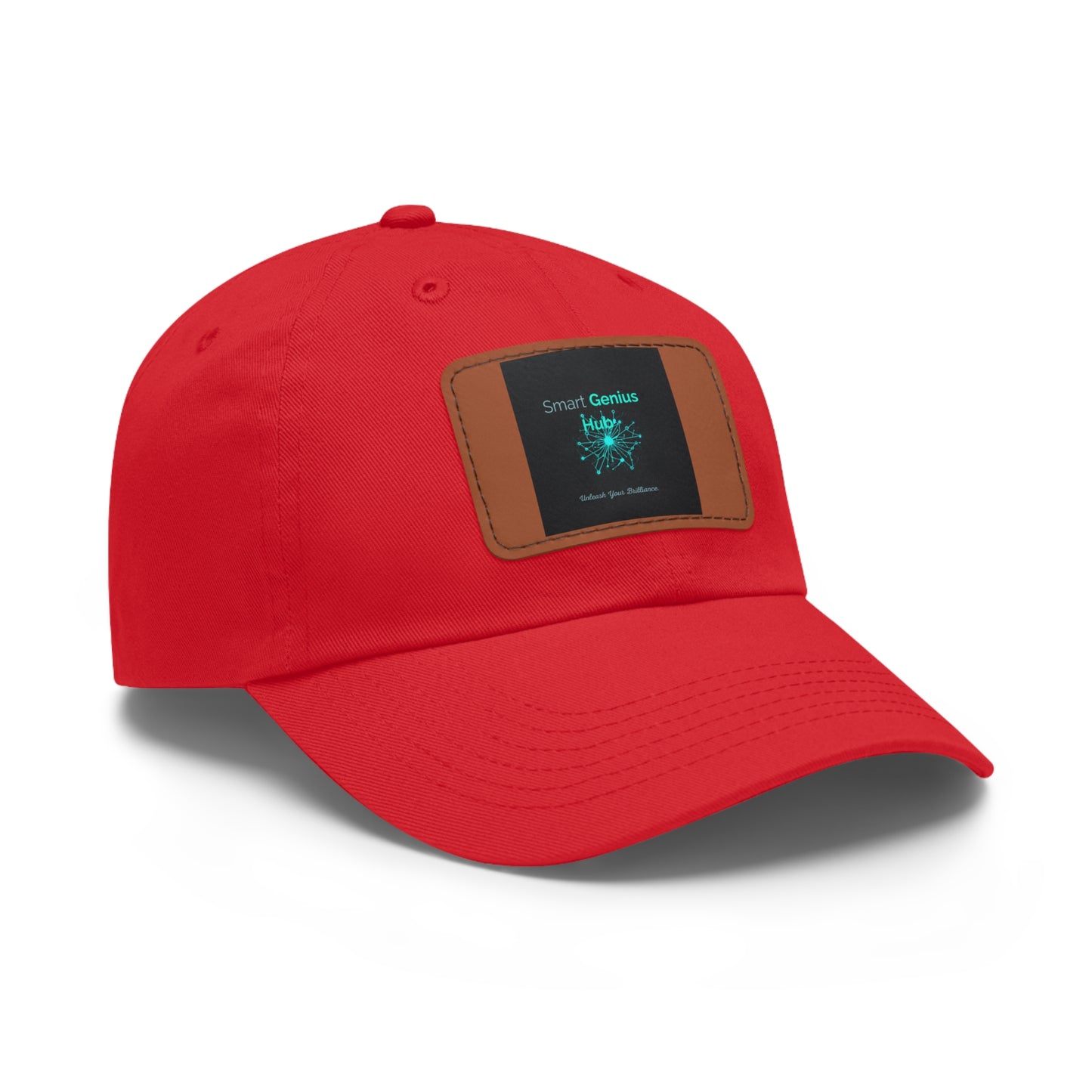 Smart Genius Hub Leather Patch Dad Hat — Tech Logo Casual Cap