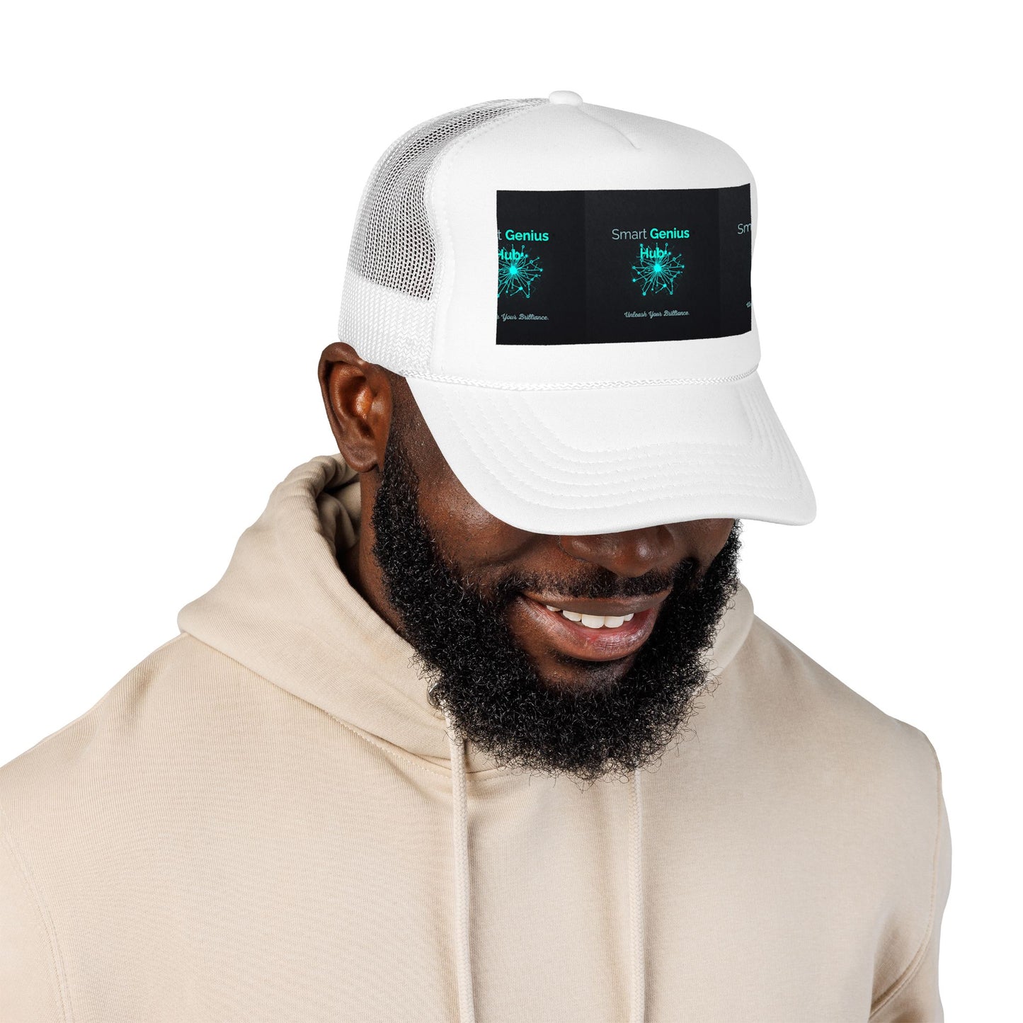 Smart Genius Hub Foam Trucker Hat - Tech Brain Graphic Cap