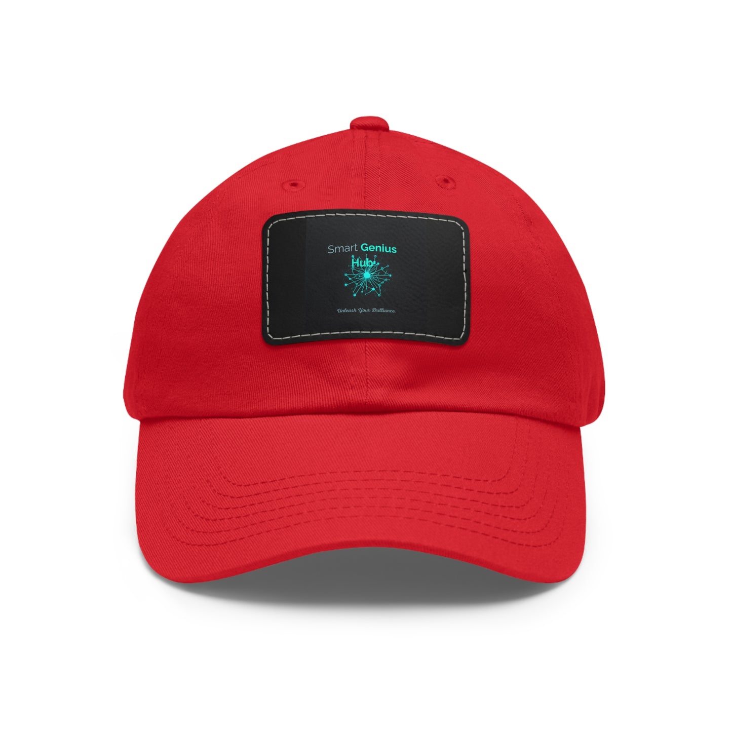 Smart Genius Hub Leather Patch Dad Hat — Tech Logo Casual Cap
