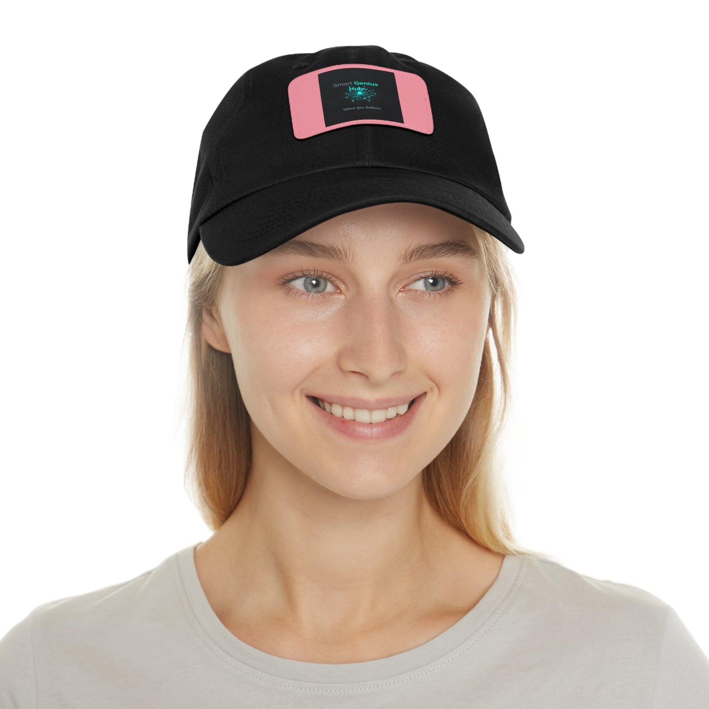 Smart Genius Hub Leather Patch Dad Hat — Tech Logo Casual Cap