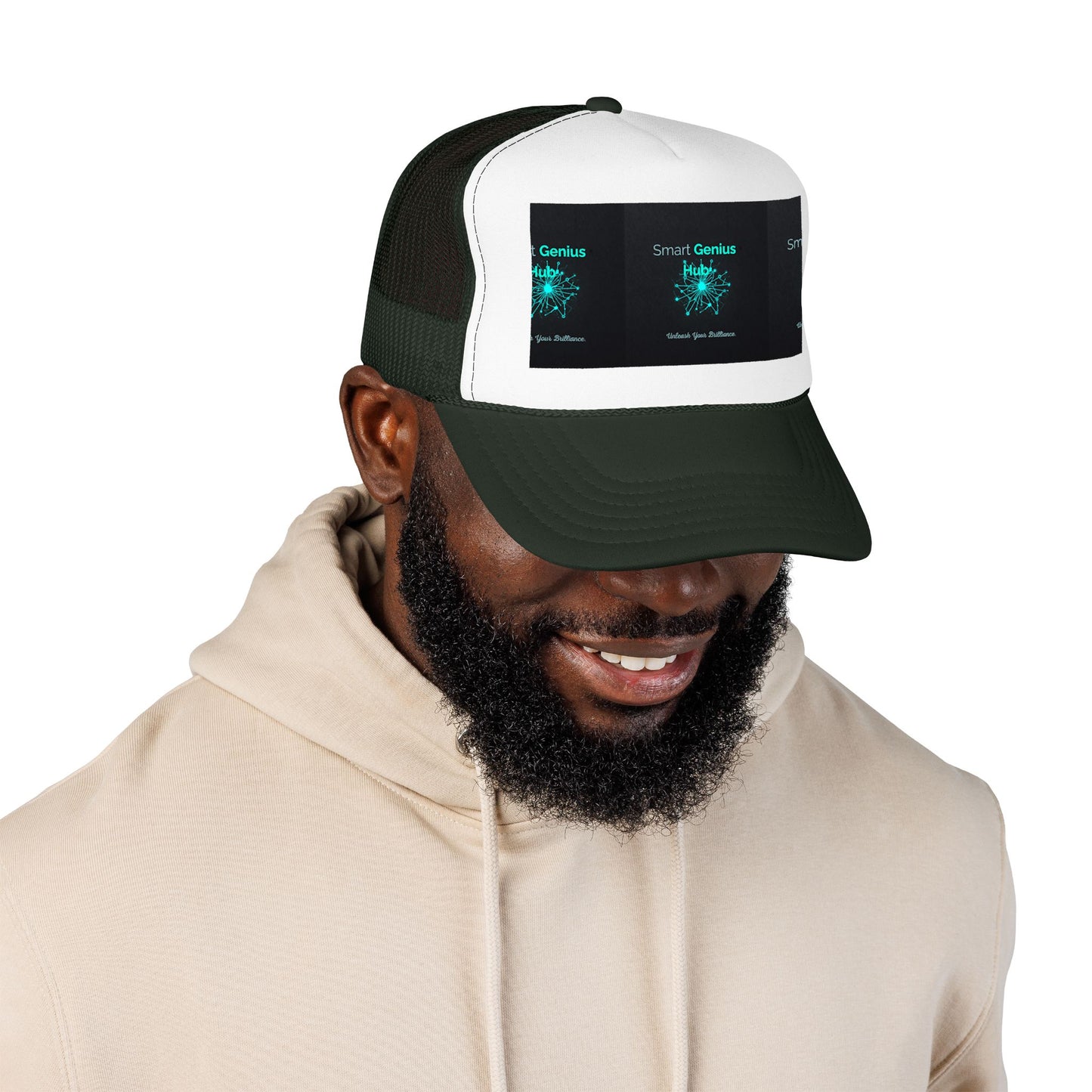Smart Genius Hub Foam Trucker Hat - Tech Brain Graphic Cap