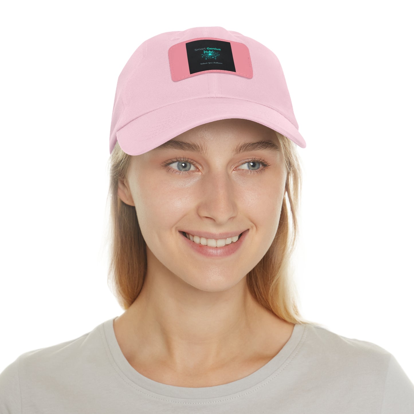 Smart Genius Hub Leather Patch Dad Hat — Tech Logo Casual Cap
