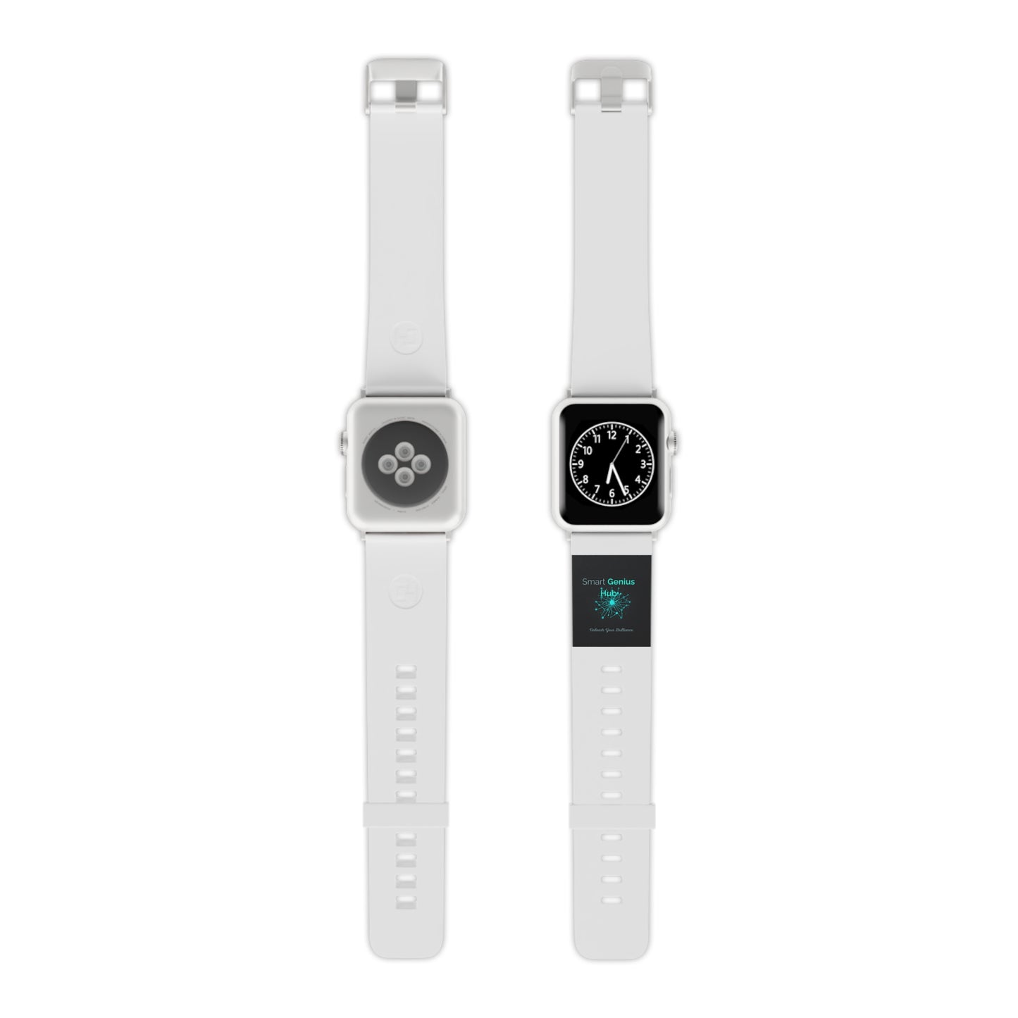 Apple Watch Band — 'Smart Genius' Minimal White Silicone Strap
