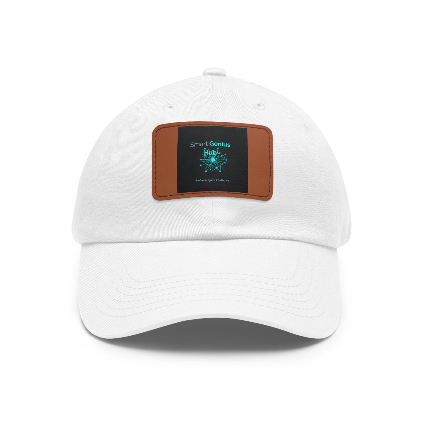 Smart Genius Hub Leather Patch Dad Hat — Tech Logo Casual Cap