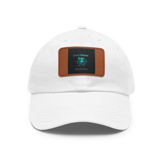 Smart Genius Hub Leather Patch Dad Hat — Tech Logo Casual Cap