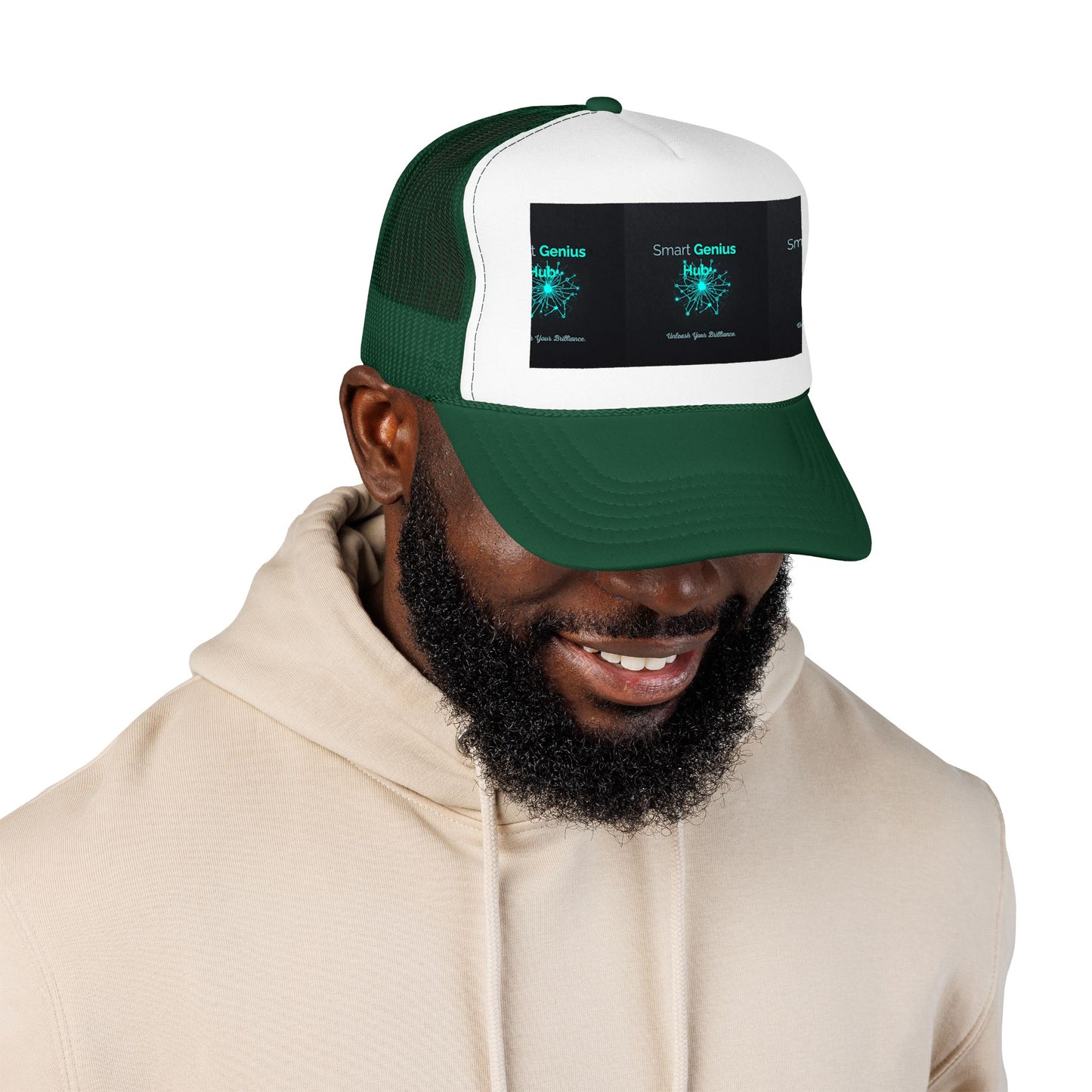Smart Genius Hub Foam Trucker Hat - Tech Brain Graphic Cap