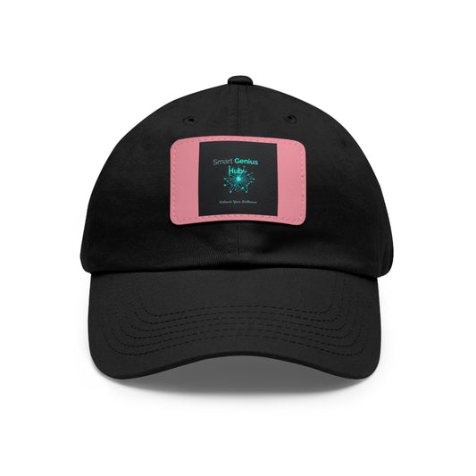 Smart Genius Hub Leather Patch Dad Hat — Tech Logo Casual Cap