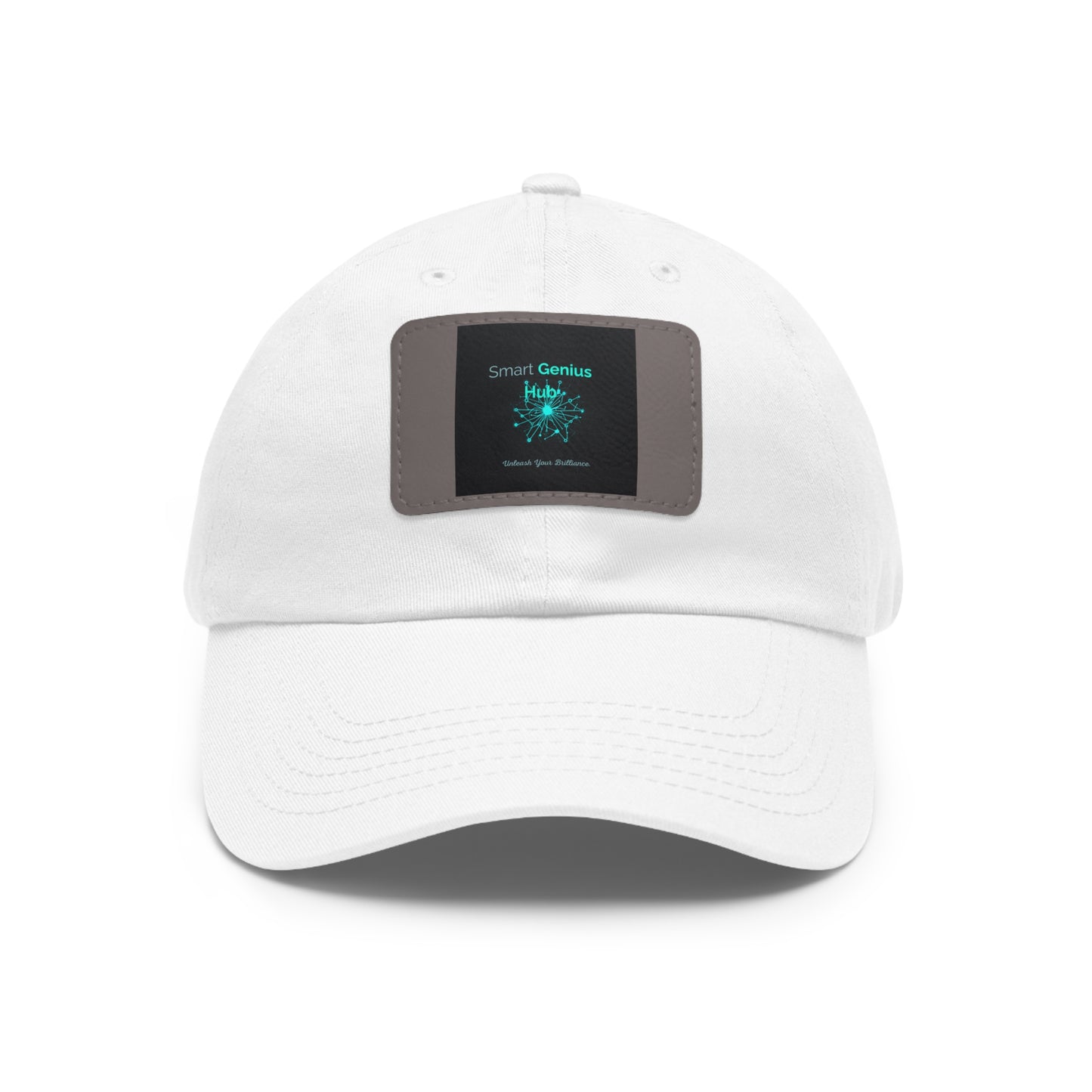 Smart Genius Hub Leather Patch Dad Hat — Tech Logo Casual Cap