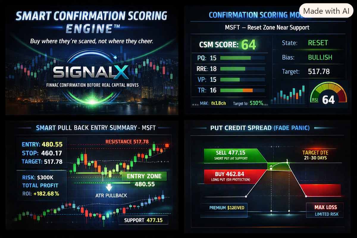 SIGNALX OPTIONS PRO Institution‑Grade Options Engine • Spread Selection • Probability Logic • Smart‑Money Structure