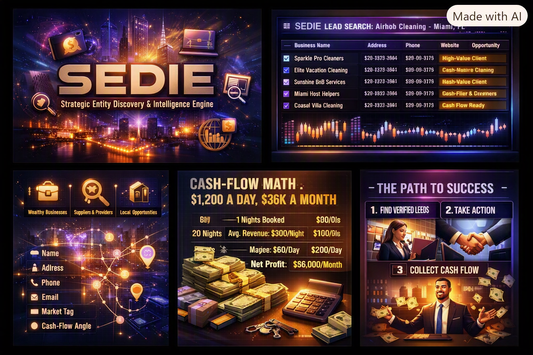 SEDIE — Strategic Entity Discovery & Intelligence Engine Market Intelligence • Lead Generation • Cash‑Flow Targeting