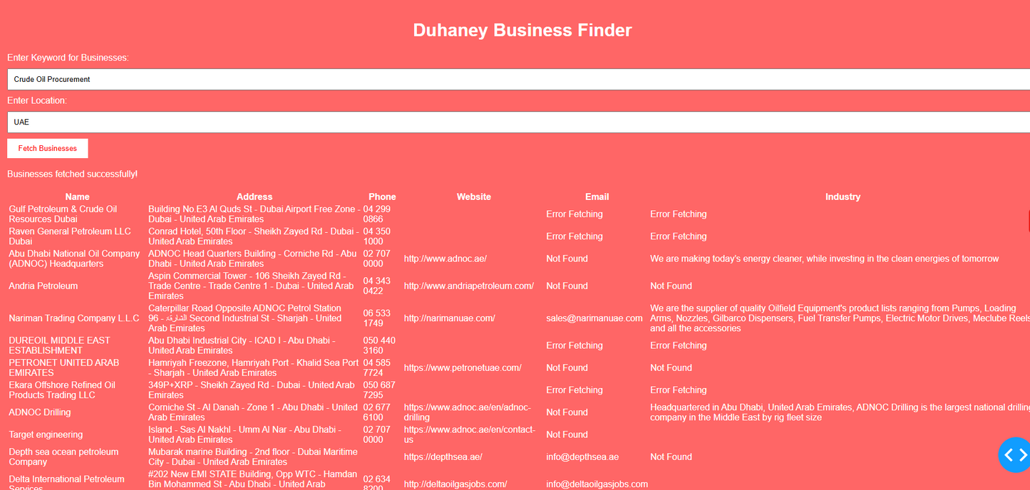 SEDIE Output Service - SEDIE instantly returns 20 verified business entities in a clean CSV and a branded email summary.